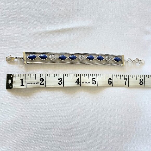 Lucky Brand Silver-Tone Lapis Layer Bracelet - Picture 4 of 5